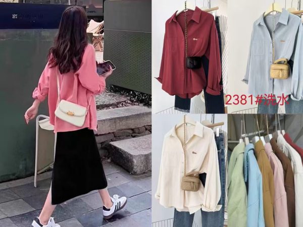 Ladies for cotton fabric long sleeves shirts