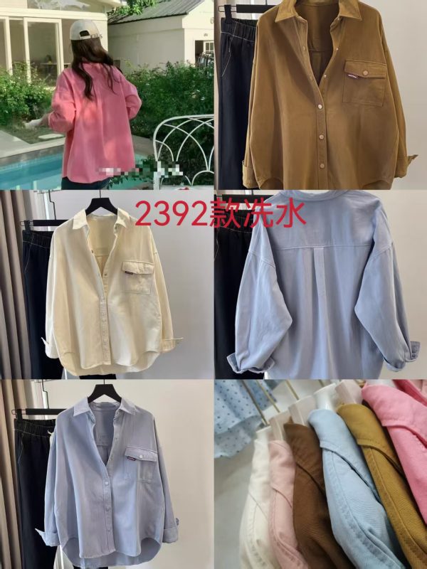 Ladies for cotton fabric long sleeves shirts