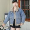Denim fleece jacket for fashion ladies