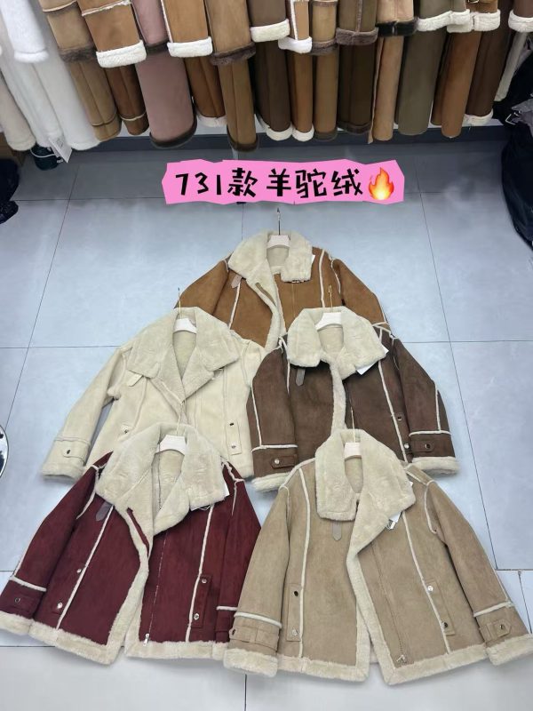 Women's winter leather and fur coat