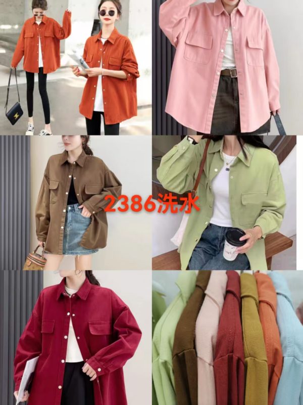 Ladies for cotton fabric long sleeves shirts