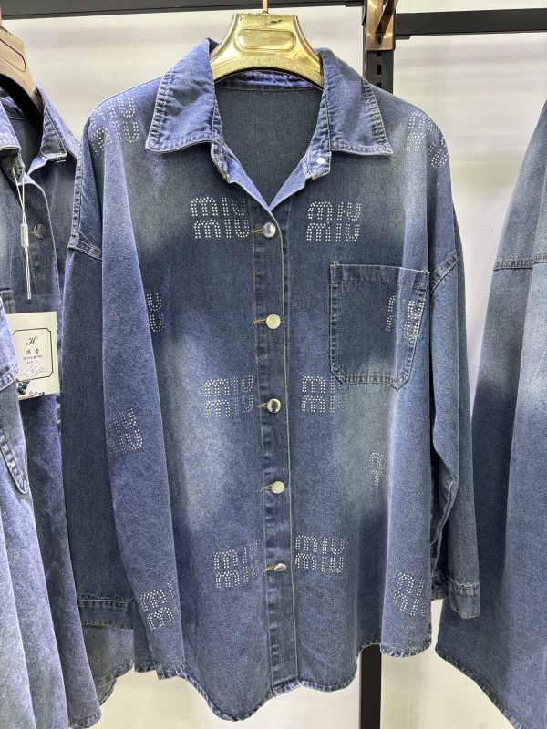 Denim long sleeves shirt for fashion ladies
