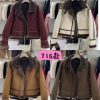 Women's winter leather and fur coat