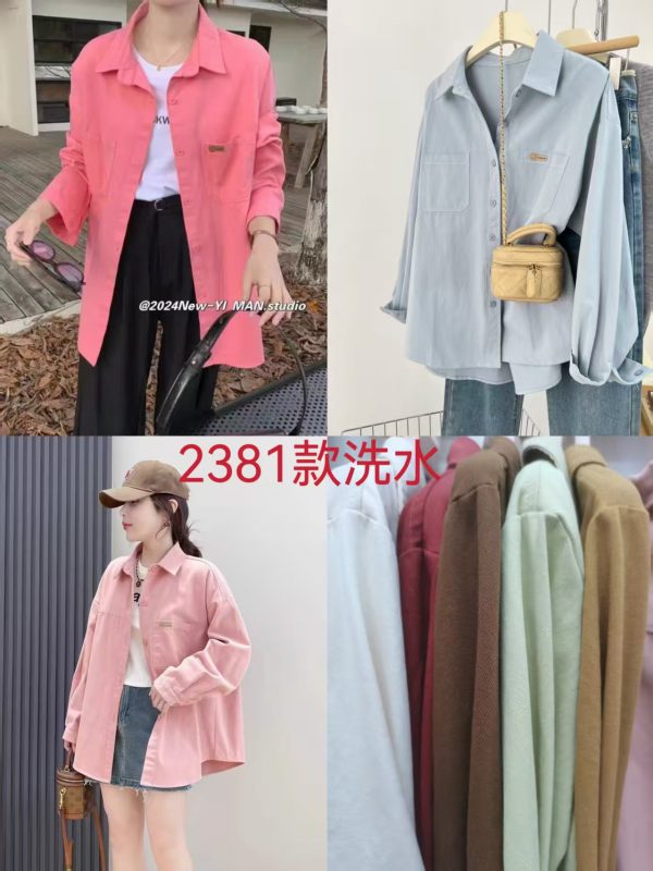 Ladies for cotton fabric long sleeves shirts