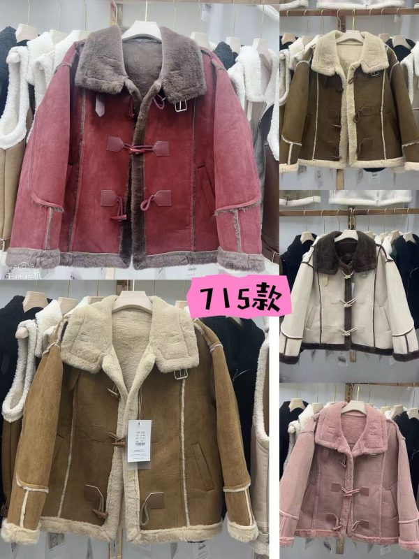 Women's winter leather and fur coat