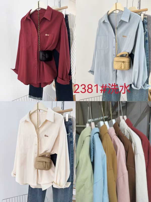 Ladies for cotton fabric long sleeves shirts