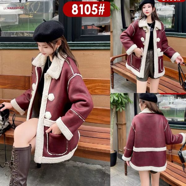 Ladies leather and fur coat