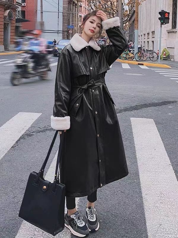 leather windbreaker for  fashion ladies