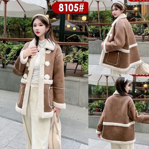 Ladies leather and fur coat