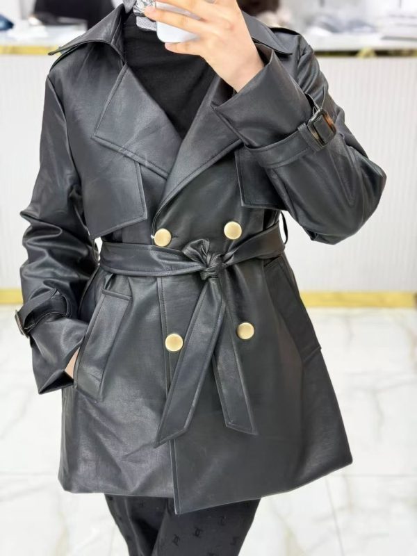 leather windbreaker for ladies