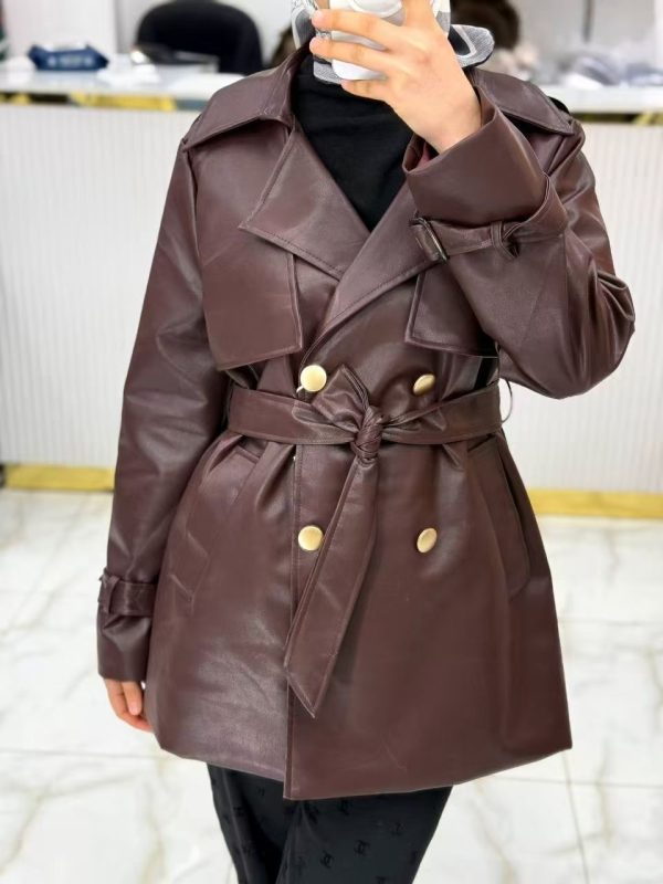 leather windbreaker for ladies