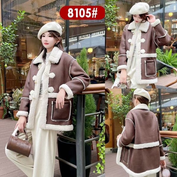 Ladies leather and fur coat