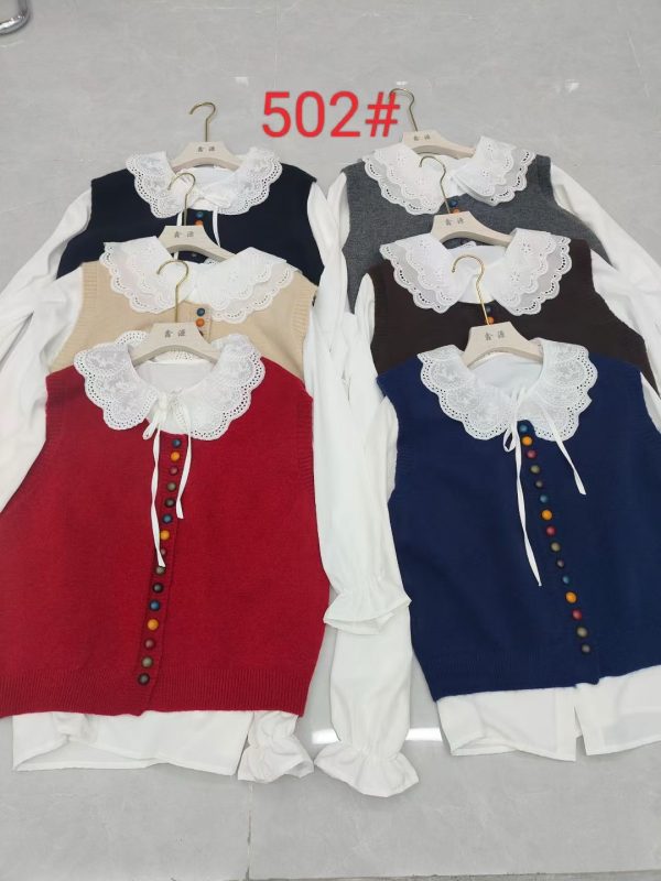 2-piece set for ladies(vest +blouse)